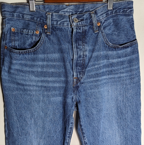 MEN'S Levis Premium Big E 501 Jeans Size W30 L32 (31)Medium Blue Wash Button Fly - Picture 9 of 16